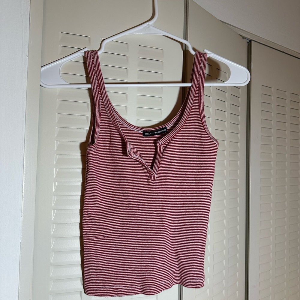 Brandy Melville Striped Red Tank Top